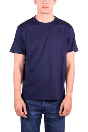 KANGRA CASHMERE Top, Herre, Blå, L, Bomuld, Blå T-shirt og Polo