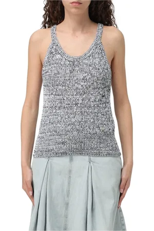 Armani Exchange Top, Dame, Blå, XS, Bomuld, Blå Strikket Tank Top