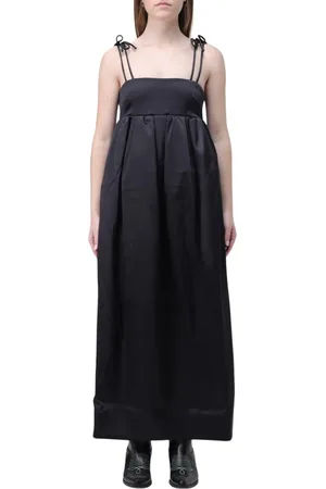 Ganni Kjole, Dame, Sort, XS, Satin, Sort Satin Maxi Kjole