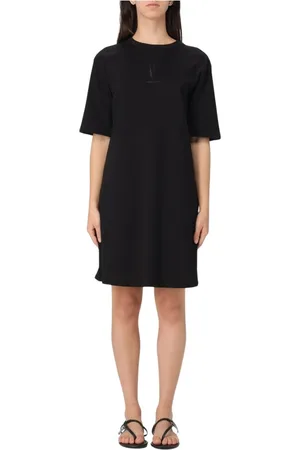 Armani Exchange Kjole, Dame, Sort, S, Sort A-Line Midi Kjole Elegant Stil