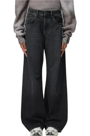 Acne Studios Jeans, Dame, Sort, W27, Bomuld, Sorte Wide Leg Jeans