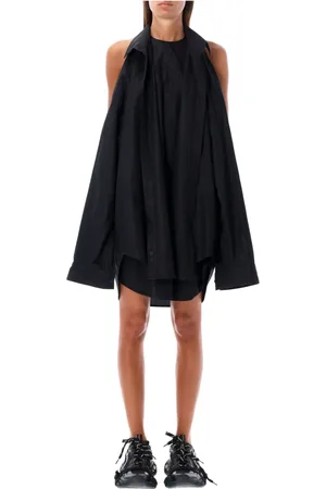 Balenciaga Kjole, Dame, Sort, S, Bomuld, Sort Suspenderet Kjole Aw24