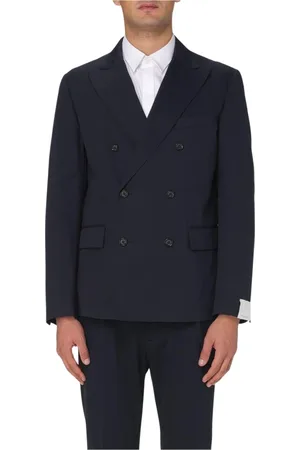 Paolo Pecora Jakke, Herre, Blå, M, Blå Dobbelt-Brygget Blazer Jakke