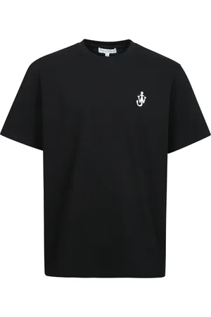J.W.Anderson Top, Herre, Sort, L, Bomuld, Kortærmet Logo Broderet T-shirt