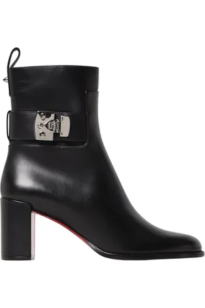 Christian Louboutin Sko, Dame, Sort, 36 EU, Uld, Sorte flade ankelstøvler med signatursål