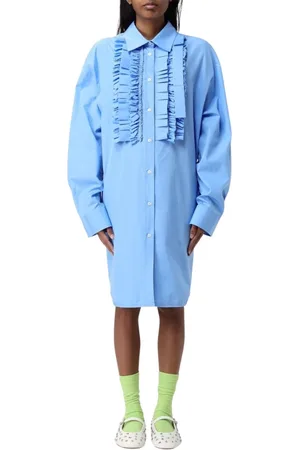 Msgm Kjole, Dame, Blå, S, Uld, Blå Elegant Midi Kjole Kvinder