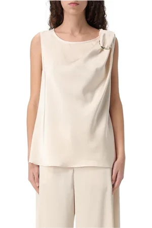 HANITA Top, Dame, , XS, Cremet silkebluse med ringdetalje