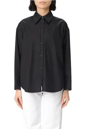Dondup Bluser & Skjorter, Dame, Sort, XS, Bomuld, Elegant Poplin Skjorte i Sandfarve