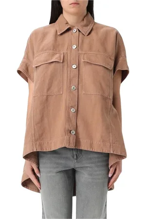 Brunello Cucinelli Bluser & Skjorter, Dame, Brun, 2XS, Brun Ærmeløs V-hals Top