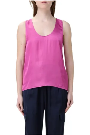 Liu Jo Top, Dame, Lyserød, XS, Blå Silke Tank Top