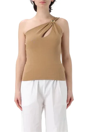 FEDERICA TOSI Top, Dame, , S, Uld, Strikket One-Shoulder Top med Nøglehulsdetalje