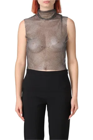 GENNY Top, Dame, Sort, XL, Lyserød Mesh Ærmeløs Top