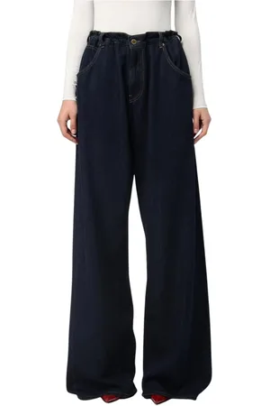 DARKPARK Jeans, Dame, Blå, W28, Bomuld, Blå Wide Leg Jeans Med Afslappet Pasform