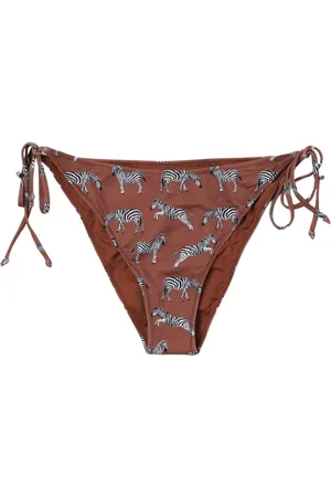 MC2 SAINT BARTH Badetøj, Dame, Brun, L, Zebra Print Bikini Underdele