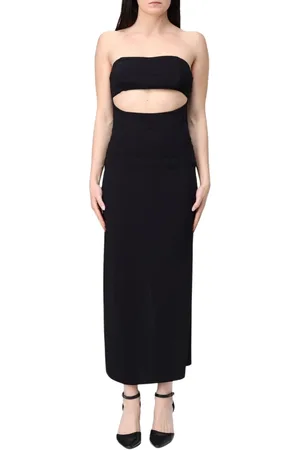 HANITA Kjole, Dame, Sort, L, Gul Creme Maxi Kjole