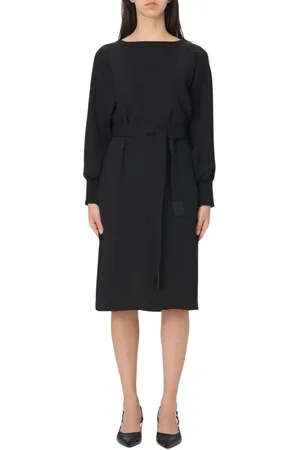 Emporio Armani Kjole, Dame, Sort, 2XS, Hvid Boat Neck Mini Kjole