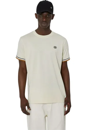 John Richmond Top, Herre, Hvid, L, Bomuld, Almindelig T-shirt med kontrasterende logo på forsiden