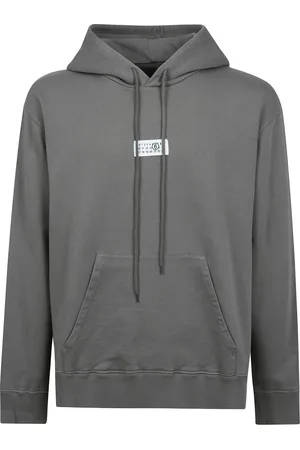 Maison Margiela Sweathshirts & Hoodies, Herre, Grå, L, Bomuld, Hættetrøje med lange ærmer og logo