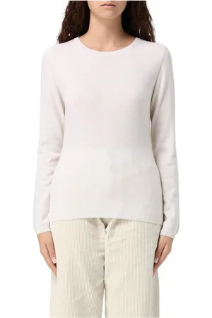 Allude Strik, Dame, Hvid, L, Cashmere, Hvid Cashmere Crew Neck Sweater