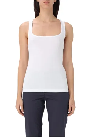 LIVIANA CONTI Top, Dame, Hvid, XS, Hvid Ribstrikket Top Kvinder