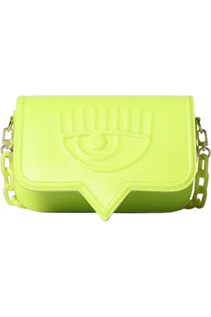 Chiara Ferragni Taske, Dame, Grøn, ONE SIZE, Læder, Lime Syntetisk Læder Crossbody Taske