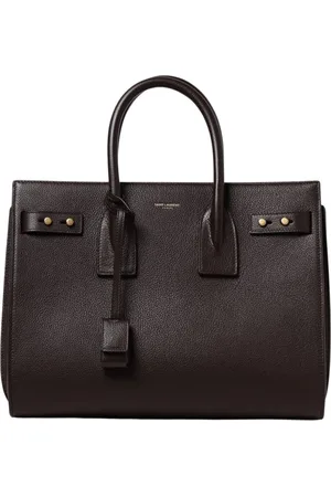 Saint Laurent Taske, Dame, Brun, ONE SIZE, Uld, Mørk-tonet Medium Tote Taske