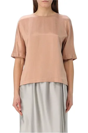 Giorgio Armani Top, Dame, Lyserød, 2XL, Silke Afslappet Top Grå Kvinde