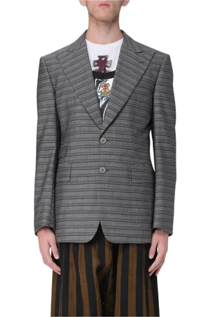 Vivienne Westwood Jakke, Herre, Sort, XL, Uld, Klassisk Stribet Uldblazer