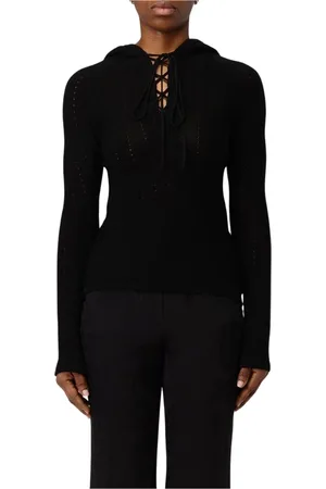 Etro Sweathshirts & Hoodies, Dame, Sort, XS, Uld, Sort Strikket Hættetrøje
