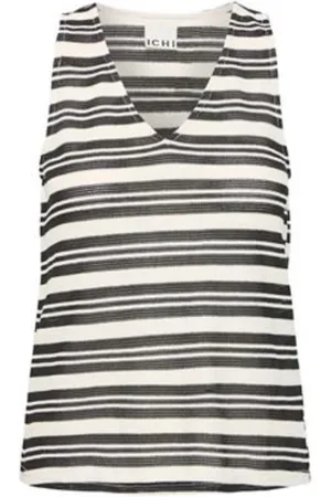 Ichi Top, Dame, Flerfarvet, XL, Uld, Striktop til kvinder