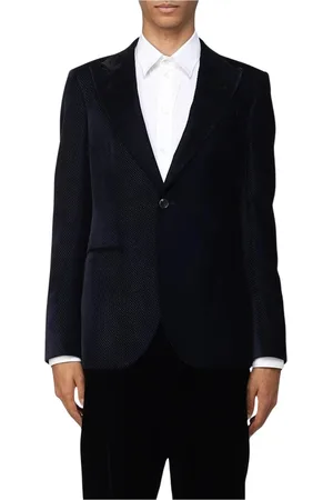 Emporio Armani Jakke, Herre, Blå, L, Blå Velvet Blazer Jakke