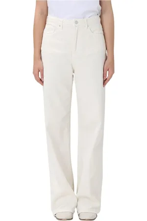 Armani Exchange Jeans, Dame, Hvid, W30, Bomuld, Beige Wide Leg Bukser