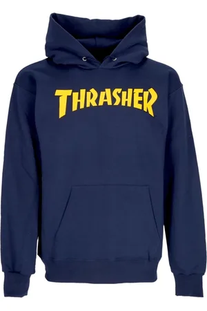 Thrasher Sweathshirts & Hoodies, Herre, Blå, L, Bomuld, Logo Print Navy Hoodie