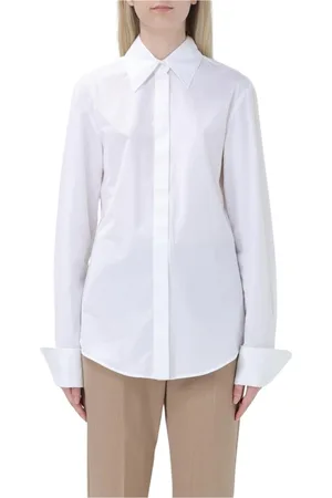 Sportmax Bluser & Skjorter, Dame, Hvid, M, Bomuld, Elegant Hvid Bomuldsskjorte