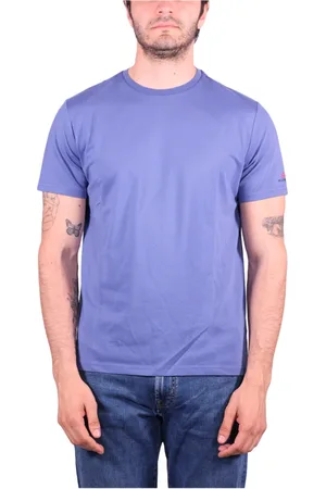 Peuterey Top, Herre, Blå, L, Bomuld, Blå Silke & Bomuld T-shirt