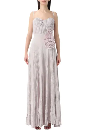 Elisabetta Franchi Kjole, Dame, Lyserød, S, Blå Metallic Maxi Kjole