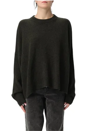 Aspesi Strik, Dame, Grøn, S, Cashmere, Grøn Crew Neck Sweater