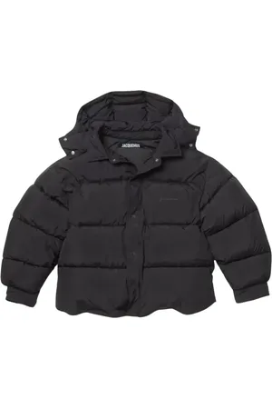 Jacquemus Jakke, Herre, Sort, M, Uld, Sort Parka Jakke med Logo