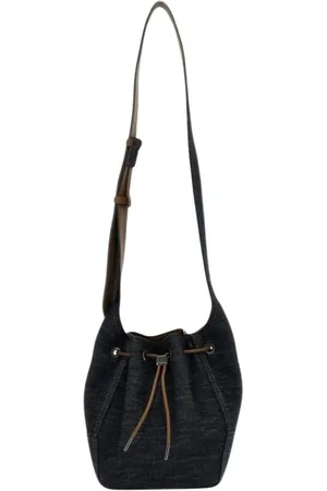 Brunello Cucinelli Taske, Dame, Blå, ONE SIZE, Denim, Blå Denim Crossbody Bucket Taske