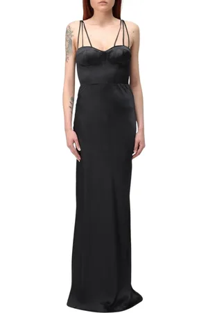 Pinko Kjole, Dame, Sort, M, Elegant Sort Maxi Kjole