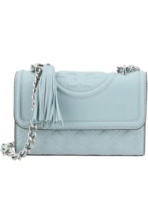 Tory Burch Taske, Dame, Blå, ONE SIZE, Uld, Quiltet læder skuldertaske med kæde
