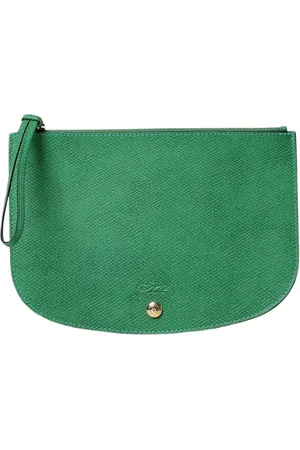 Longchamp Taske, Dame, Grøn, ONE SIZE, Læder, Grøn Læder Lynlås Clutch Elegant Funktionalitet