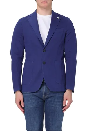 Manuel Ritz Jakke, Herre, Blå, XL, Bomuld, Blå Elegant Blazer Jakke