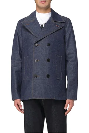 Gucci Jakke, Herre, Blå, L, Denim, Blå Denim Peacoat Jakke