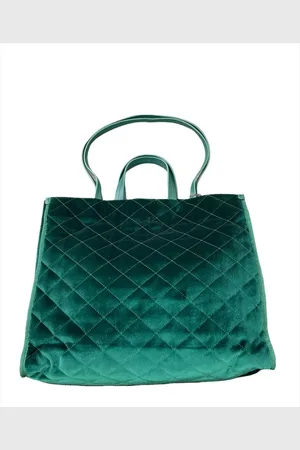 Maliparmi Taske, Dame, Grøn, ONE SIZE, Quiltet Velvet Shopping Taske