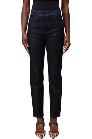 Fendi Jeans, Dame, Blå, 3XS, Denim, Denim Straight Leg Jeans