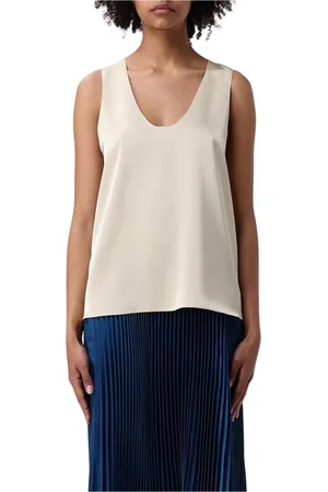 Patrizia Pepe Top, Dame, , XL, Sølv V-hals Bluse