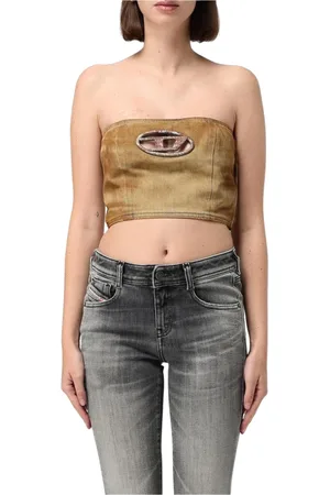 Diesel Top, Dame, , M, Denim, Denim Tube Top Cutout