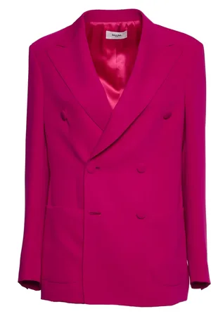 Saulina Jakke, Dame, Lyserød, L, Uld, Fuchsia Dobbeltbrystet Blazer