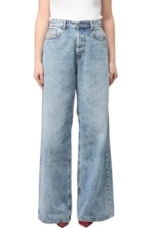 Diesel Jeans, Dame, Blå, W27, Bomuld, Bredbenede Jeans til Kvinder